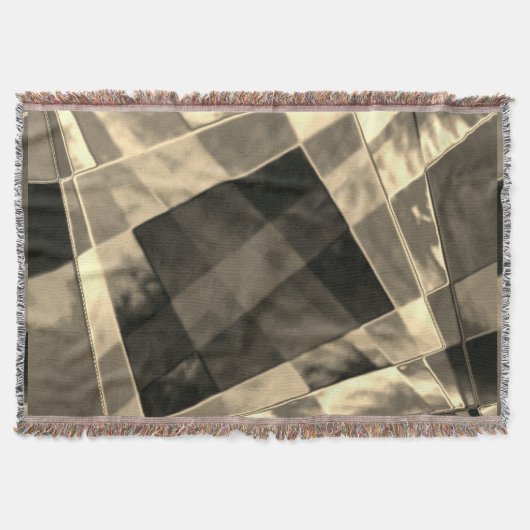 正方形または茶色の傾斜した正方形と長方形。 スローブランケット (正面)