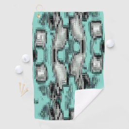 正方形を形成する交差したピクセル線抽象芸術 ゴルフタオル