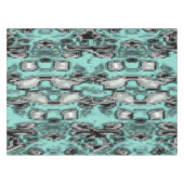 正方形を形成する交差したピクセル線抽象芸術 テーブルクロス (正面(横))