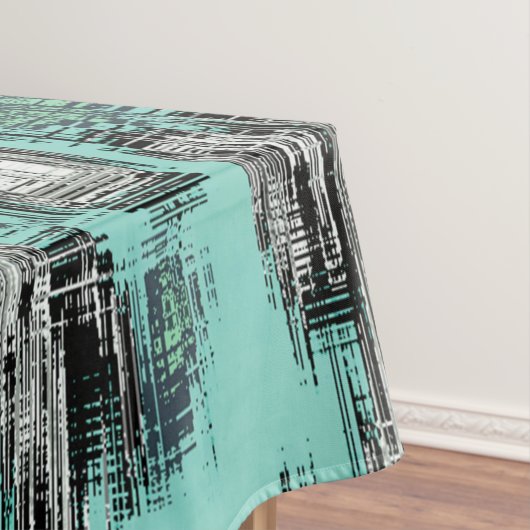 正方形を形成する交差したピクセル線抽象芸術 テーブルクロス (インサイチュ)