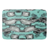 正方形を形成する交差したピクセル線抽象芸術 バスマット (正面)