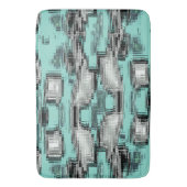 正方形を形成する交差したピクセル線抽象芸術 バスマット (正面縦)