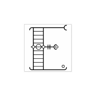 正方形アールデコ文字Eモノグラム ラバースタンプ