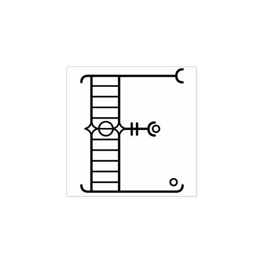 正方形アールデコ文字Eモノグラム ラバースタンプ (インプリント)