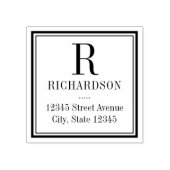 正方形イニシャルパーソナライズされたウッドスタンプ ラバースタンプ (インプリント)