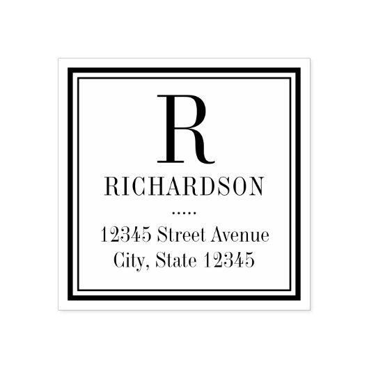 正方形イニシャルパーソナライズされたウッドスタンプ ラバースタンプ (インプリント)