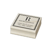 正方形イニシャルパーソナライズされたウッドスタンプ ラバースタンプ (スタンプ)