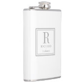 正方形イニシャル編集可能カラーフラパーソナライズされたスコ フラスク (右)