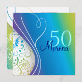 正方形エレガント招待状 招待状 (正面/裏面)