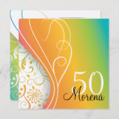 正方形エレガント招待状 招待状 (正面/裏面)