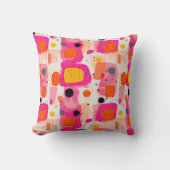 正方形カラーブロック抽象芸術パターンBOHO クッション (正面)