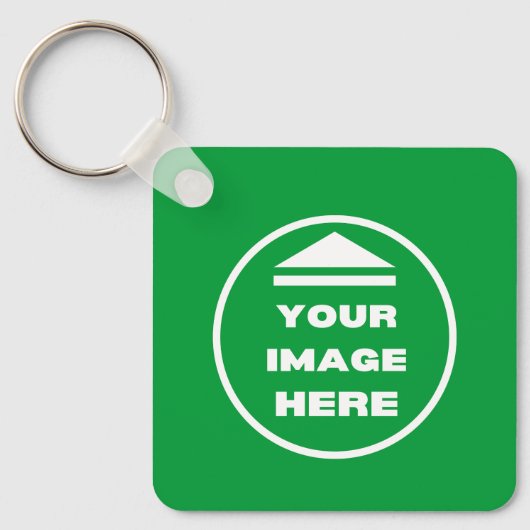 正方形キーチェーパーソナライズされたン – イメージの追加/文字 キーホルダー (正面)