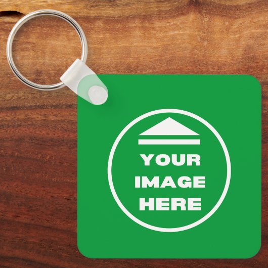 正方形キーチェーパーソナライズされたン – イメージの追加/文字 キーホルダー (正面)