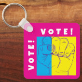 正方形キーチェーンの投票 キーホルダー (正面)