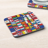 正方形コルクコースターの旗（6のセット） コースター (左側)