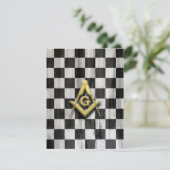 正方形コンパスとチェッカー サンキューカード (スタンド正面)