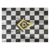 正方形コンパスとチェッカー テーブルクロス (正面(横))