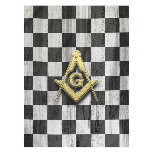 正方形コンパスとチェッカー テーブルクロス (正面)