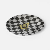 正方形コンパスとチェッカー ペーパープレート (アングル)