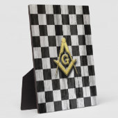 正方形コンパスと市松模様に フォトプラーク (側面)