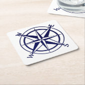 正方形コースター – コ航海のンパス スクエアペーパーコースター (アングル)