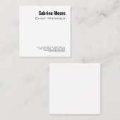 正方形サイズモダンミニマリスト標準プロフェッショナル スクエア名刺 (正面/裏面)