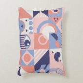 正方形シェイプ：幾何学的抽象芸術モザイク アクセントクッション (正面(垂直))