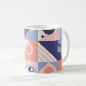 正方形シェイプ：幾何学的抽象芸術モザイク コーヒーマグカップ (正面右)