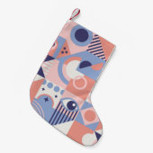 正方形シェイプ:幾何学的抽象芸術モザイク スモールクリスマスストッキング (正面 (吊り時))