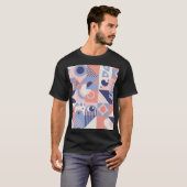 正方形シェイプ:幾何学的抽象芸術モザイク Tシャツ (正面フル)