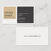 正方形シンプル/タン/グレー 名刺 (正面/裏面)