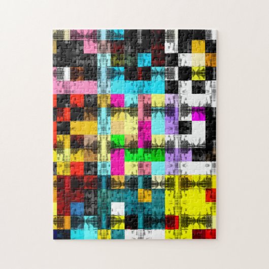 正方形ジオメトリックカラフル抽象芸術アート ジグソーパズル (縦)