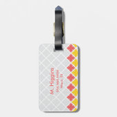 正方形ジオメトリパターン荷物タグ ラゲッジタグ (裏面縦)