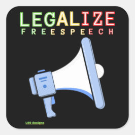 正方形ステッカー「言論を合法化する」 スクエアシール