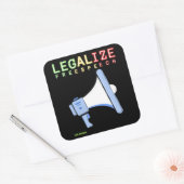 正方形ステッカー「言論を合法化する」 スクエアシール (封筒)