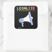 正方形ステッカー「言論を合法化する」 スクエアシール (バッグ)