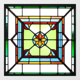 正方形ステンドグラスAIアートウィンドウズラッキング ウィンドウサイン