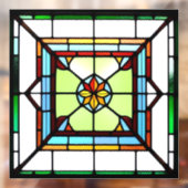 正方形ステンドグラスAIアートウィンドウズラッキング ウィンドウサイン (シート2)