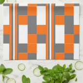 正方形ストライプの幾何パタエレガントーン キッチンタオル (折り畳み)