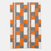 正方形ストライプの幾何パタエレガントーン キッチンタオル (縦)