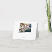 正方形タワーの家の崖に建てられた家のメッセージカード カード (裏面)