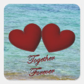正方形ハートのシール スクエアシール (正面)