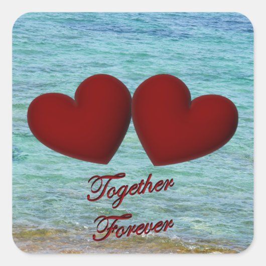 正方形ハートのシール スクエアシール (正面)