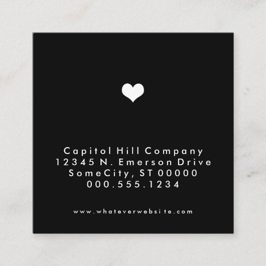 正方形ハートアポイントメントアラーム 予約カード (正面)