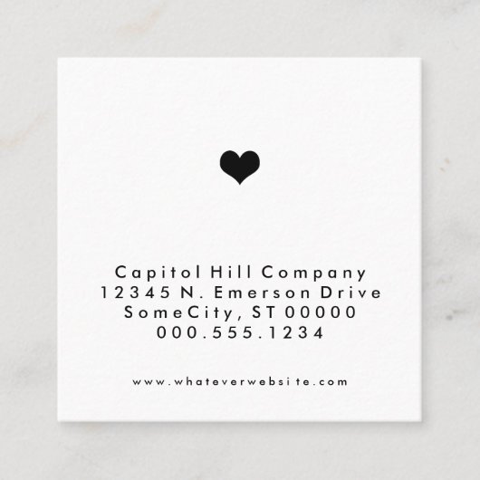 正方形ハートアポイントメントアラーム 予約カード (正面)