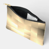 正方形パターンのセピア色 アクセサリーポーチ (見開き)