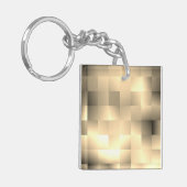 正方形パターンのセピア色 キーホルダー (正面左)