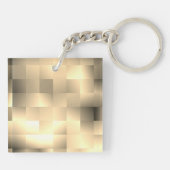 正方形パターンのセピア色 キーホルダー (裏面)