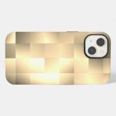 正方形パターンのセピア色 iPhoneケース (裏面横)