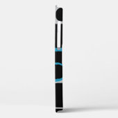 正方形パターンレトロブルーグレーホワイトブラック Case-Mate iPhoneケース (裏面 / 左)